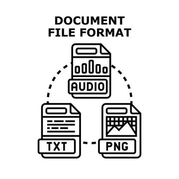 Document file format choosing digital data option Stock Illustration
