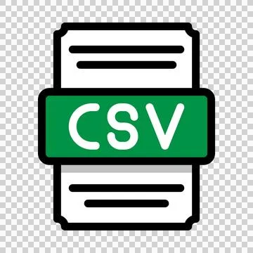 Document file format csv spreadsheet icon. with outline and color in the middle. Stock Illustration