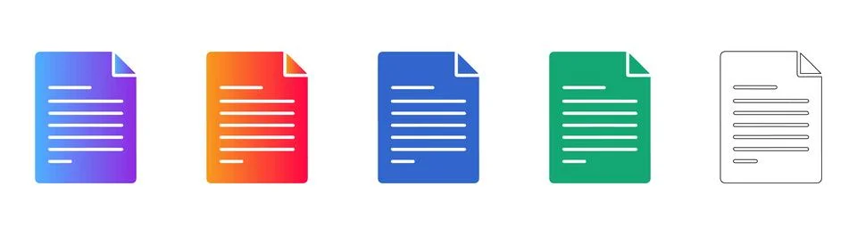 Document File Format Icon Set Stock Illustration