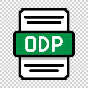 Document file format ODP spreadsheet icon. with outline and color in the middle. Stock Illustration