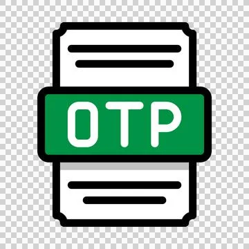 Document file format OTP spreadsheet icon. with outline and color in the middle. Stock Illustration