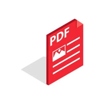 Document file format PDF icon, isometric 3d style Stock Illustration