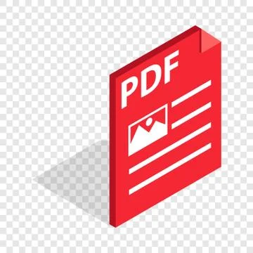 Document file format PDF isometric icon Illustrazione stock