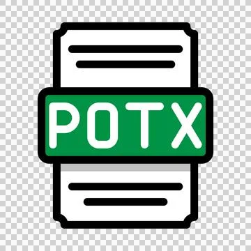 Document file format Potx icon spreadsheet. with outline and color in the middle Stock Illustration