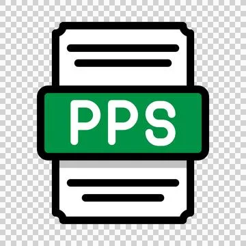 Document file format Pps spreadsheet icon. with outline and color in the middle. Illustrazione stock