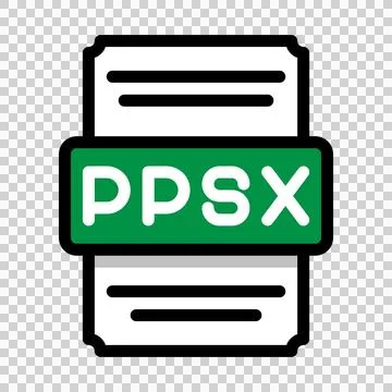 Document file format Ppsx icon spreadsheet. with outline and color in the middle Illustrazione stock