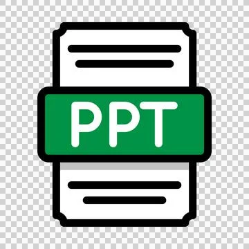 Document file format Ppt spreadsheet icon. with outline and color in the middle. Illustrazione stock