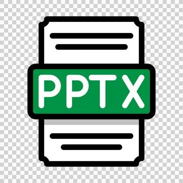 Document file format Pptx spreadsheet icon. with outline and color in the middle Stock Illustration