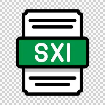Document file format Sxi icon spreadsheet. with outline and color in the middle. Stock Illustration