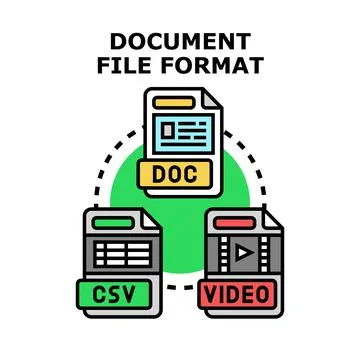 Document file format transferring different data types Illustrazione stock