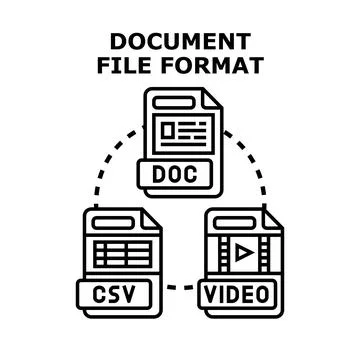 Document file format transferring different data types 库存插图