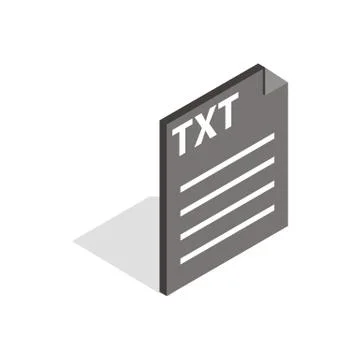 Document file format TXT icon, isometric 3d style Stock Illustration
