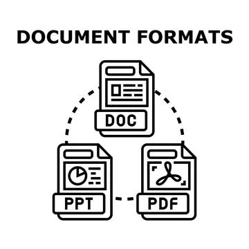 Document file formats sharing network data transfer Stock Illustration