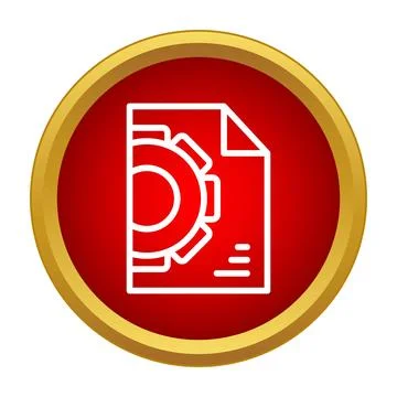 Document file with gear icon representing settings Stock Illustration