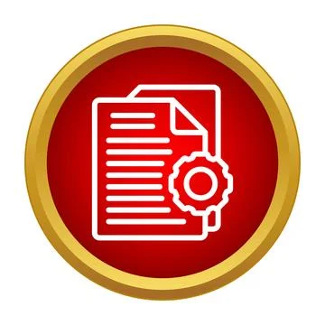 Document file with gear icon for settings Illustrazione stock