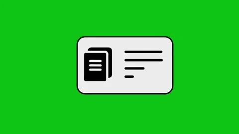 Document file icon animation appearing on card with green screen background.. Stock Footage 346497135