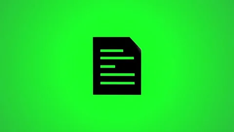 Document file icon animation flipping on bright green screen background for.. Stock Footage 346496466