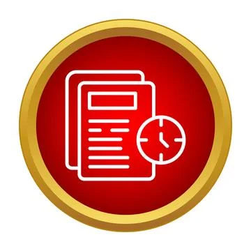 Document file icon with clock deadline management イラスト素材