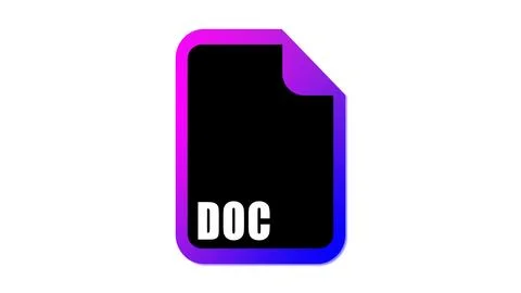 Document File Icon with DOC Stock Illustration