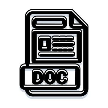 Document file icon with doc text イラスト素材