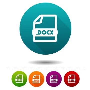 Document file icon. Download DOCX symbol sign. Web Button. Stock Illustration