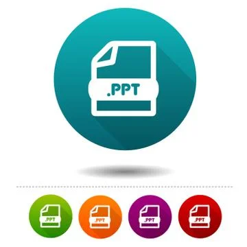 Document file icon. Download PPT symbol sign. Web Button. Stock Illustration
