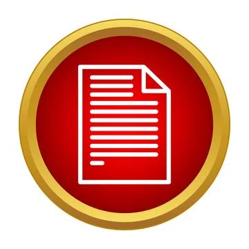 Document file icon inside red gold circle Stock Illustration