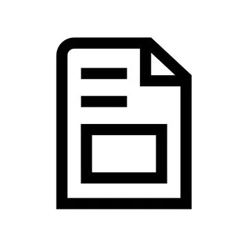 Document file icon with page fold isolated on transparent background Illustrazione stock