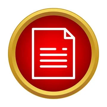 Document file icon in red gold circle Stock Illustration