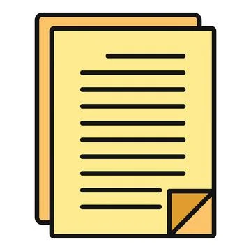 Document file icon representing paper text content Stock Illustration