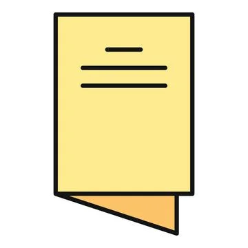 Document file icon representing paper and text note Stock Illustration