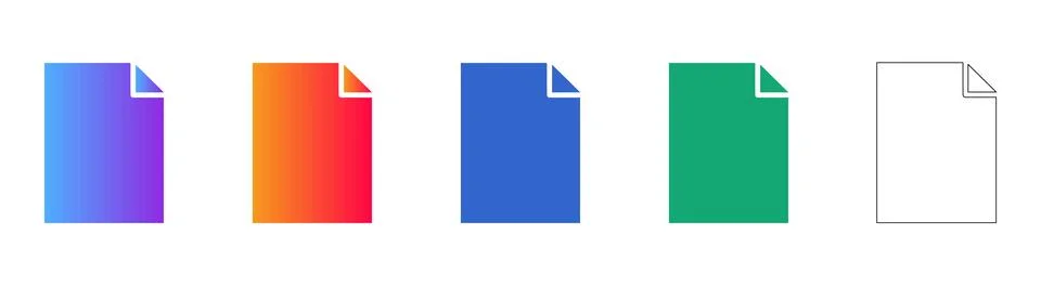 Document File Icon Set for Web UI Stock Illustration