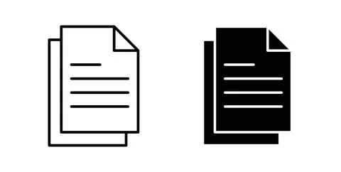 Document file icon symbol, outline icons Stockillustratie
