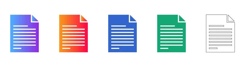 Document File Icons with Gradient and Line Art Stockillustratie