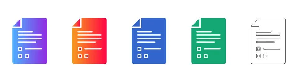 Document File Icons with Selection Boxes イラスト素材