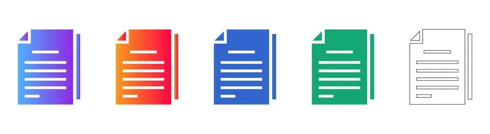 Document File Icons Set Stock Illustration