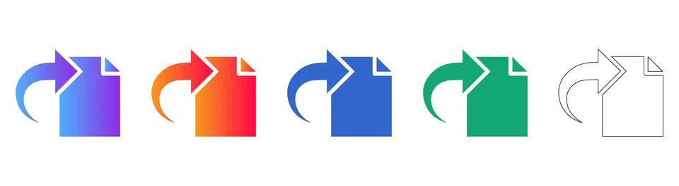 Document File Import Icon Set Illustrazione stock