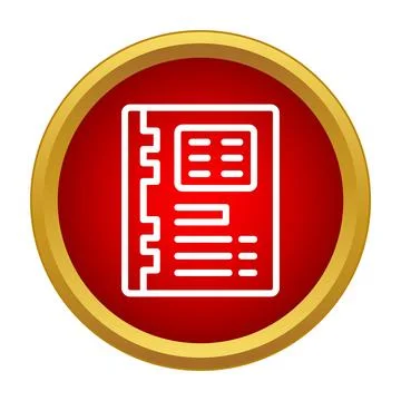 Document file information icon on red button Stock Illustration