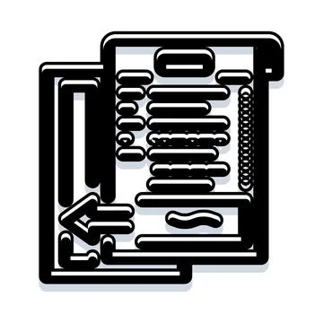 Document file interface data processing icon Illustrazione stock