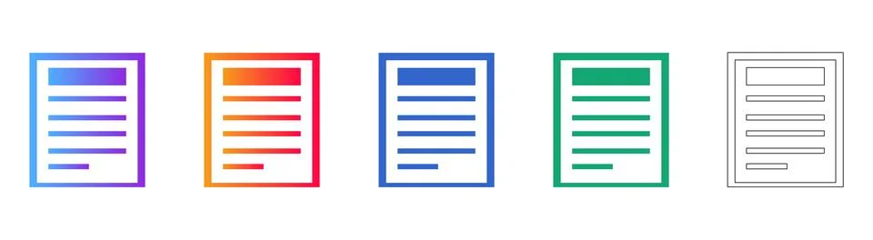 Document File Interface Icons Stockillustratie