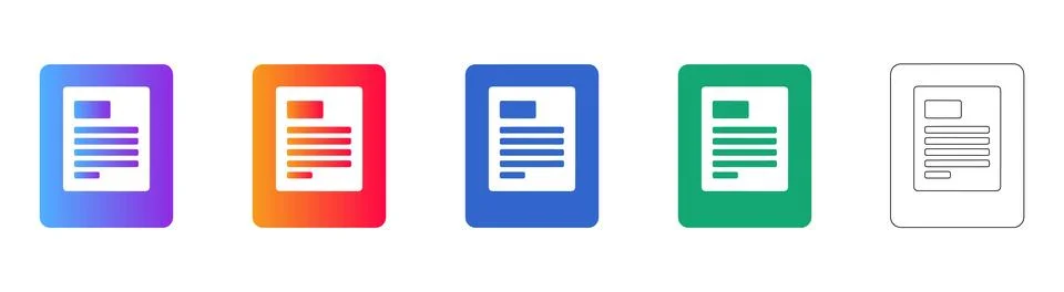 Document File Interface Icons 스톡 일러스트