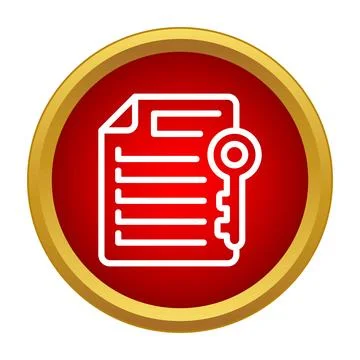 Document file with key icon symbolizing security Stock Illustration