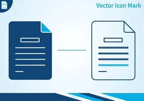 Document file line icon set with solid and outline version. Illustrazione stock