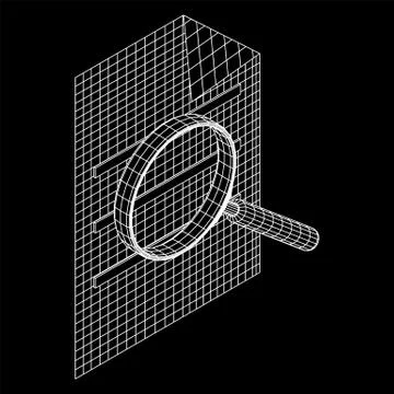 Document file with magnifying glass 스톡 일러스트