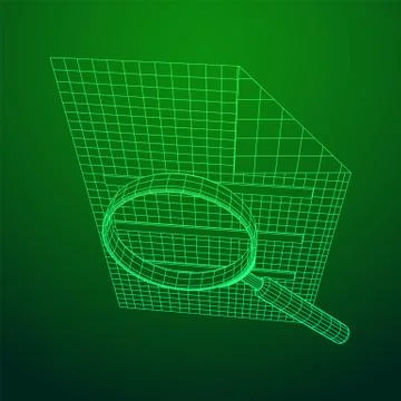 Document file with magnifying glass Stock Illustration