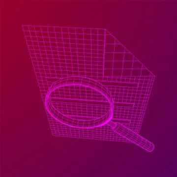 Document file with magnifying glass Stock Illustration