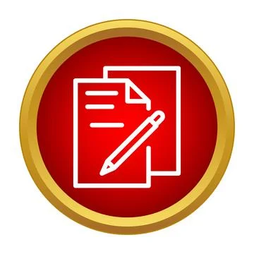 Document file noting writing pen icon concept Stock Illustration