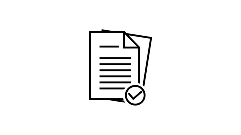 Document file outline icon animation with loading process and check mark. Stock Footage 316422730