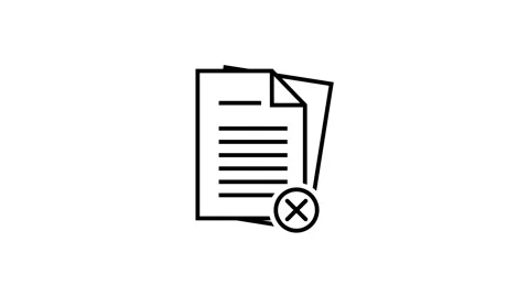 Document file outline icon animation with loading process and cross mark. Stock Footage 316422731