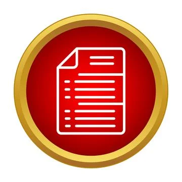 Document file outline icon with red circle Illustrazione stock